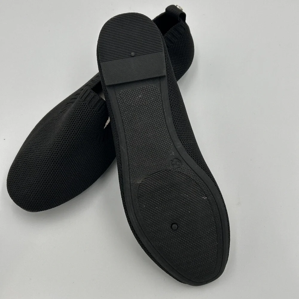 Danskin Dream Slip On Stretch Knit Ballet Flat Shoes Black‎ Dressy Casual 5.5/6